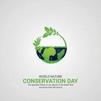 World Nature Conservation Day. world nature conservation day celebration creative ads design. july 28, . 3d illustration vector