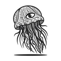 Cute Jellyfish Illustration on White background vector