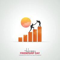 Happy Friendship Day creative ads design. friends pinky promise, love illustration poster, concept illustration. Important day on July 30 vector