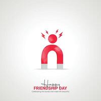Happy Friendship Day creative ads design. friends pinky promise, love illustration poster, concept illustration. Important day on July 30 vector