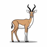 gazelle cartoon animal design flat illustration on white background side view antelope vector