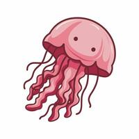 Cute Jellyfish Illustration on White background vector