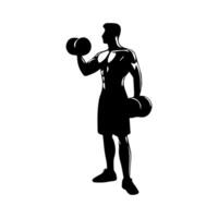 Powerful man graphic icons. Human body signs isolated on white background. Bodybuilding and fitness symbol vector