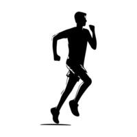 runner silhouette Sport activity icon sign or symbol. Athlete logo. Athletic sports. Jogging or sprinting guy. Marathon race. Speed concept. Runner figure vector