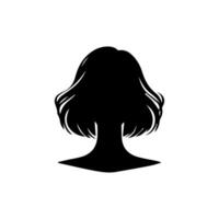 pelo estilo mujer silueta, belleza cara niña silueta logo vector