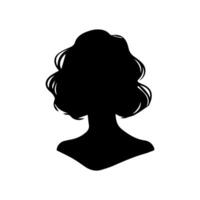 Hair Style Woman Silhouette, Beauty face girl silhouette logo vector