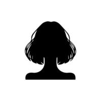 pelo estilo mujer silueta, belleza cara niña silueta logo vector