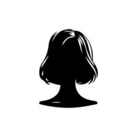 pelo estilo mujer silueta, belleza cara niña silueta logo vector