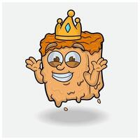 Caramel Mascot Character Cartoon With Dont Know Smile expression. For brand, label, packaging and product. vector