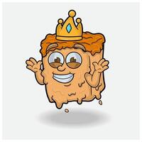 Caramel Mascot Character Cartoon With Dont Know Smile expression. For brand, label, packaging and product. vector