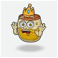 Honey Mascot Character Cartoon With Shocked expression. For brand, label, packaging and product. vector