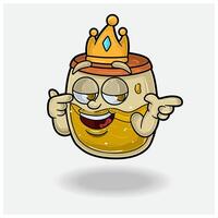 Honey Mascot Character Cartoon With Smug expression. For brand, label, packaging and product. vector