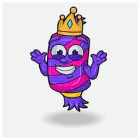 Candy Mascot Character Cartoon With Dont Know Smile expression. For brand, label, packaging and product. vector