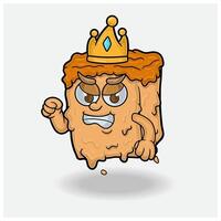 Caramel Mascot Character Cartoon With Angry expression. For brand, label, packaging and product. vector