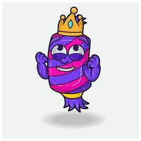 caramelo mascota personaje dibujos animados con contento expresión. para marca, etiqueta, embalaje y producto. vector