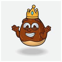 Chestnut Mascot Character Cartoon With Dont Know Smile expression. For brand, label, packaging and product. vector