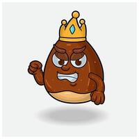 Chestnut Mascot Character Cartoon With Angry expression. For brand, label, packaging and product. vector