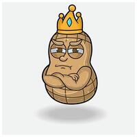 Peanut Mascot Character Cartoon With Jealous expression. For brand, label, packaging and product. vector
