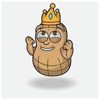 Peanut Mascot Character Cartoon With Happy expression. For brand, label, packaging and product. vector