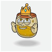 Honey Mascot Character Cartoon With Happy expression. For brand, label, packaging and product. vector