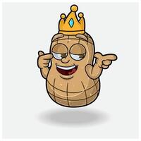 Peanut Mascot Character Cartoon With Smug expression. For brand, label, packaging and product. vector