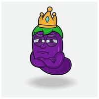 Eggplant Mascot Character Cartoon With Jealous expression. For brand, label, packaging and product. vector