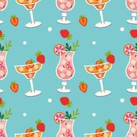 Seamless pattern with summer refreshing cocktails. graphics. vector