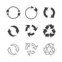 reciclar icono y basura símbolo, reciclaje firmar, reciclar símbolo en blanco antecedentes vector
