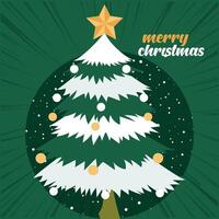 Flat merry Christmas greeting cards vector