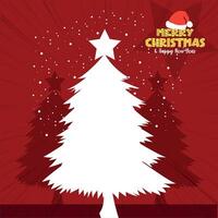 Flat merry Christmas greeting cards vector