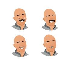 hombre con personalizado Bigote ilustración en aislado blanco antecedentes vector