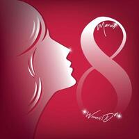 International Women's Day is celebrated on the 8th of March annually around the world vector