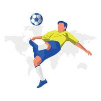 fútbol jugador pateando pelota, fútbol americano jugador ilustración vector