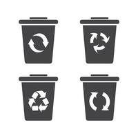 Recycle icon and trash symbol, Recycling sign, Recycle symbol on white background vector