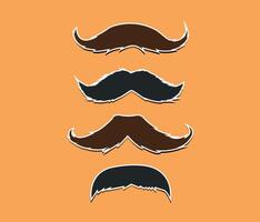 Mustache November set flat illustration vector