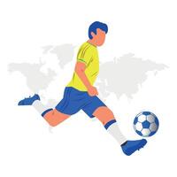 fútbol jugador pateando pelota fútbol americano jugador ilustración vector