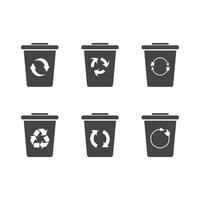 Recycle icon and trash symbol, Recycling sign, Recycle symbol on white background vector