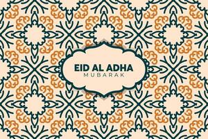 eid adha Mubarak saludo islámico ilustración antecedentes diseño con Arábica caligrafía, fondo de pantalla, bandera, cubrir. Traducción de texto, maldecido sacrificio festival vector