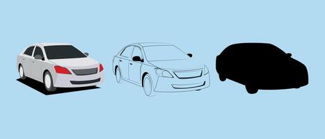 carros de diferente tipos de ilustraciones conjunto lado ver de sedán vector