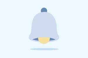 Blue ringing bell with new notification reminder. vector