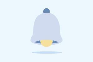 Blue ringing bell with new notification reminder. vector