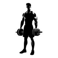 Powerful man graphic icons. Human body signs isolated on white background. Bodybuilding and fitness symbol vector