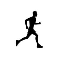 runner silhouette Sport activity icon sign or symbol. Athlete logo. Athletic sports. Jogging or sprinting guy. Marathon race. Speed concept. Runner figure vector