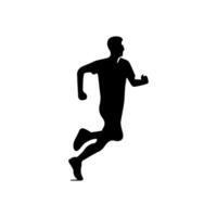 runner silhouette Sport activity icon sign or symbol. Athlete logo. Athletic sports. Jogging or sprinting guy. Marathon race. Speed concept. Runner figure vector