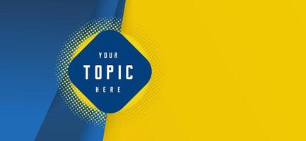Yellow and blue abstract banner with halh tone color for text spacing hipster futuristic graphic. Yellow background with stripes. abstract background vector
