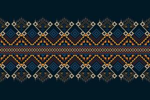 A cloth dress carpet curtains and sarong Aztec African Indian Indonesian.Traditional navy blue geometric ethnic pattern vector