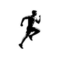 runner silhouette Sport activity icon sign or symbol. Athlete logo. Athletic sports. Jogging or sprinting guy. Marathon race. Speed concept. Runner figure vector