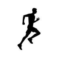 runner silhouette Sport activity icon sign or symbol. Athlete logo. Athletic sports. Jogging or sprinting guy. Marathon race. Speed concept. Runner figure vector