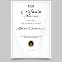 Certificate or diploma retro design template illustration vector