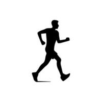 runner silhouette Sport activity icon sign or symbol. Athlete logo. Athletic sports. Jogging or sprinting guy. Marathon race. Speed concept. Runner figure vector